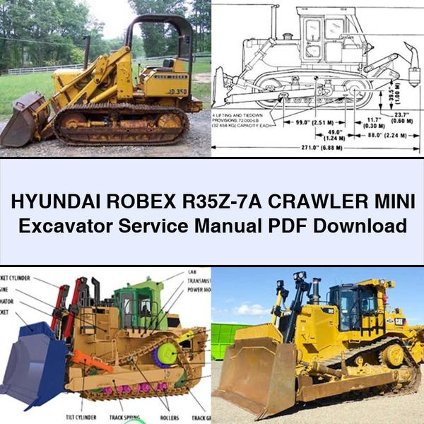 Manual de servicio y reparación de la miniexcavadora sobre orugas Hyundai ROBEX R35Z-7A