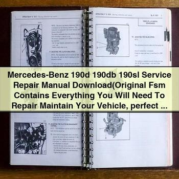 Manual de reparación y servicio de Mercedes-Benz 190d 190db 190sl (el FSM original contiene todo lo que necesitará para reparar y mantener su vehículo perfecto para hacerlo usted mismo)