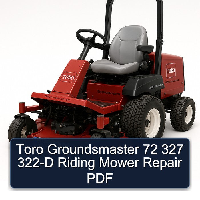 Toro Groundsmaster 72 327 322-D Riding Mower Service Repair Workshop Manual PDF