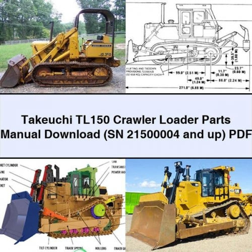 Takeuchi TL150 Crawler Loader Parts (sn 21500004 Up) Catalog PDF