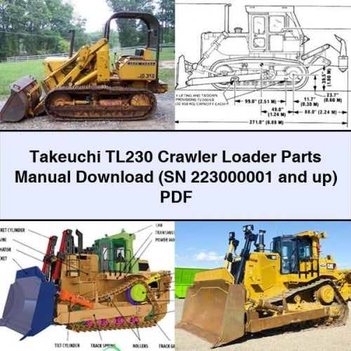 Takeuchi TL230 Crawler Loader Parts (sn 223000001 Up) Catalog PDF