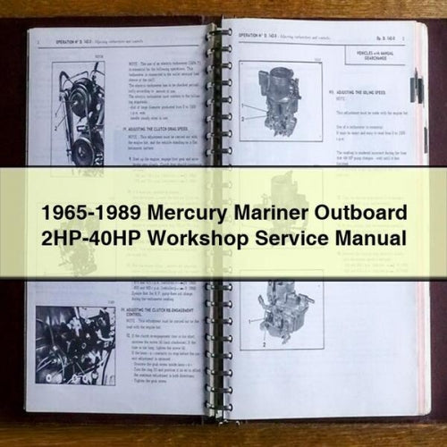 Manual de reparación y servicio del taller de motores fueraborda Mercury Mariner de 2 HP a 40 HP 1965-1989