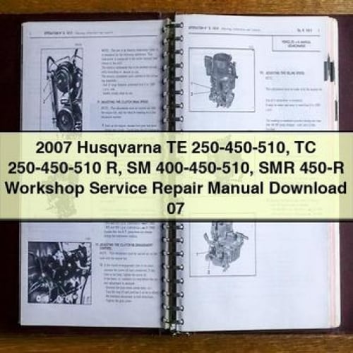 2007 Husqvarna TE 250-450-510 TC 250-450-510 R SM 400-450-510 SMR 450-R Werkstatt-Service-Reparaturhandbuch 07