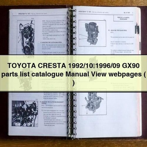 TOYOTA CRESTA 1992/10～1996/09 GX90 Teileliste Katalog Handbuch Webseiten anzeigen ( )