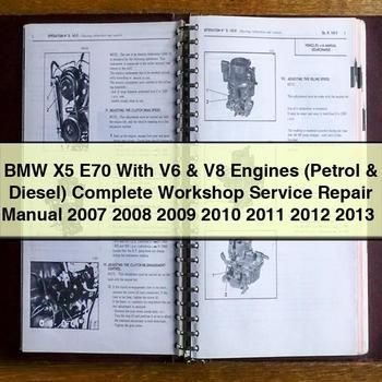 Manual de reparación y servicio de taller completo del BMW X5 E70 con motores V6 y V8 (gasolina y diésel) 2007 2008 2009 2010 2011 2012 2013