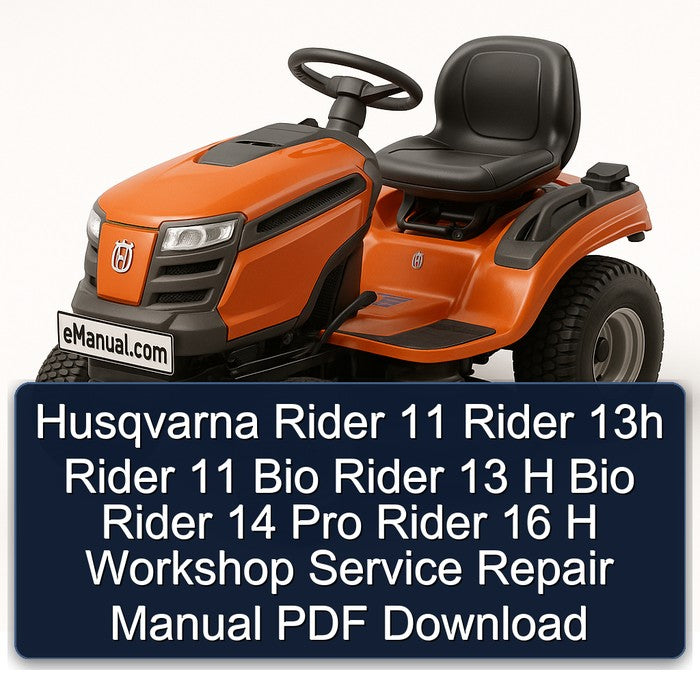 Husqvarna Rider 11 13H Bio 13 H 14 Pro 16 Service Repair Workshop Manual PDF