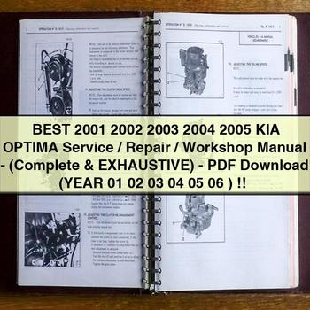 Mejor manual de servicio, reparación y taller de KIA OPTIMA 2001 2002 2003 2004 2005 (completo y exhaustivo) (AÑO 01 02 03 04 05 06)