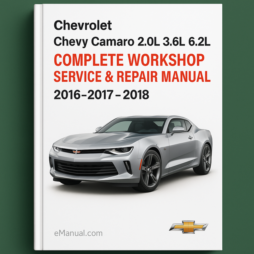 Chevrolet Chevy Camaro 2,0 l, 3,6 l, 6,2 l, komplettes Werkstatthandbuch, Service- und Reparaturhandbuch 2016, 2017, 2018