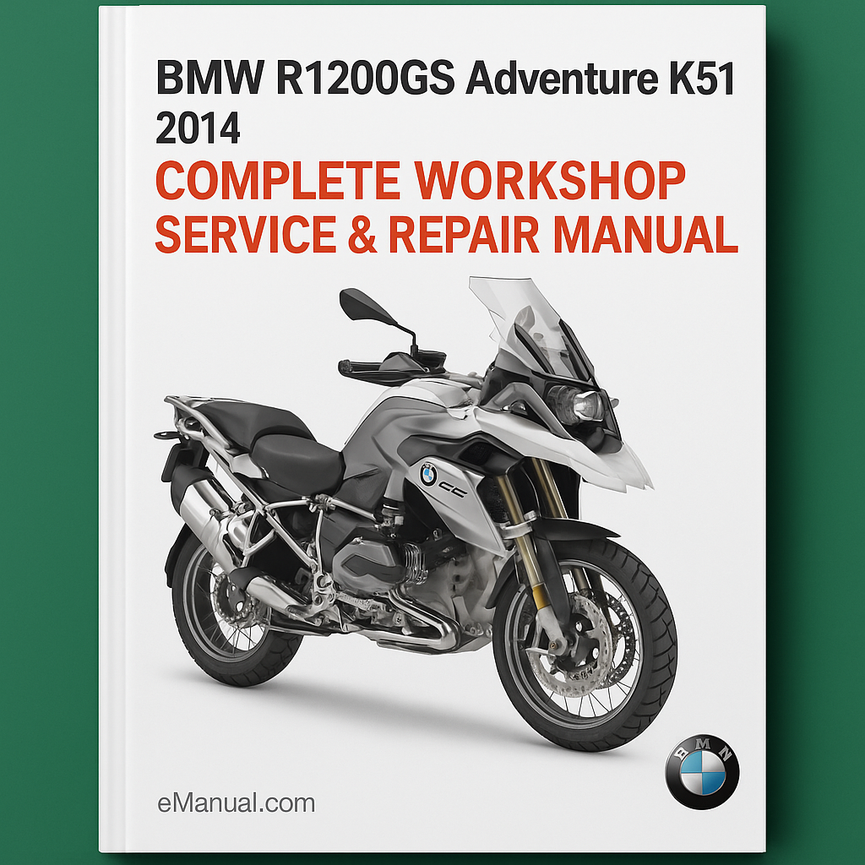 Manual completo de reparación y servicio de taller de la motocicleta BMW R1200GS Adventure K51 2014