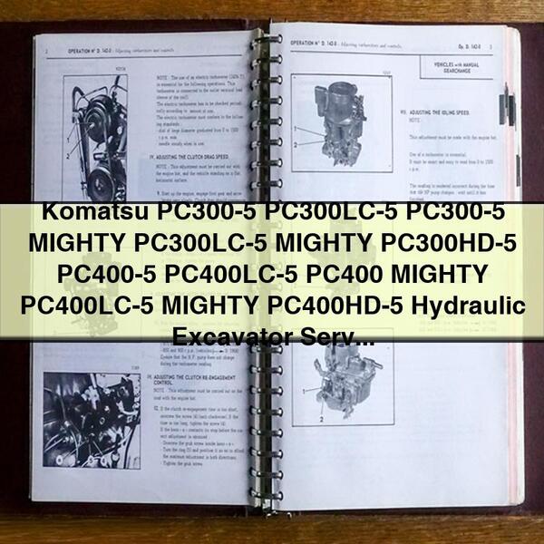 Komatsu PC300-5 PC300LC-5 PC300-5 MIGHTY PC300LC-5 MIGHTY PC300HD-5 PC400-5 PC400LC-5 PC400 MIGHTY PC400LC-5 MIGHTY PC400HD-5 Hydraulikbagger Service-Reparaturwerkstatthandbuch