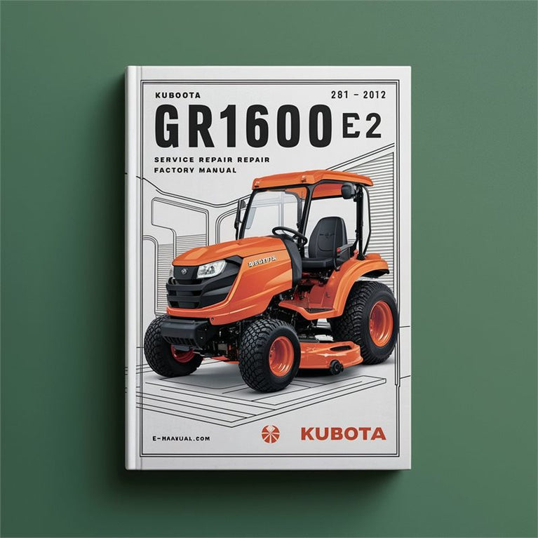 Kubota Gr1600ec2 Ride On Mower Service Repair Workshop Manual PDF