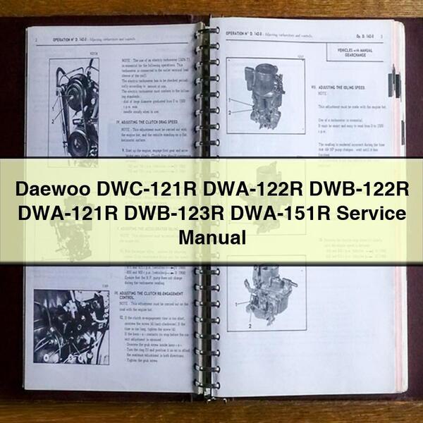 Daewoo DWC-121R DWA-122R DWB-122R DWA-121R DWB-123R DWA-151R Service-Reparaturhandbuch