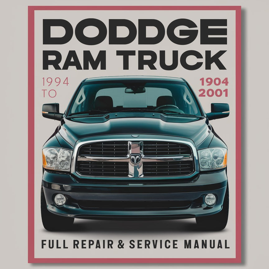 Manual de reparación y servicio completo de camionetas Dodge Ram de 1994 a 2001