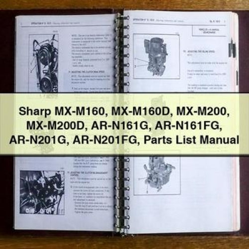 Sharp MX-M160 MX-M160D MX-M200 MX-M200D AR-N161G Ar-n161fg AR-N201G Ar-n201fg Parts Catalog PDF