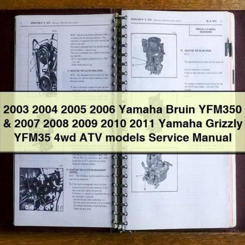 2003 2004 2005 2006 Yamaha Bruin YFM350 2007 2008 2009 2010 2011 Yamaha Grizzly YFM35 4wd ATV models Service Manual PDF Download