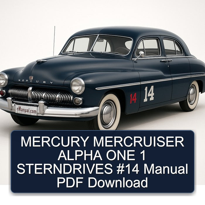 Mercury Mercruiser Alpha ONE 1 Sterndrives 14 Service Repair Workshop Manual PDF
