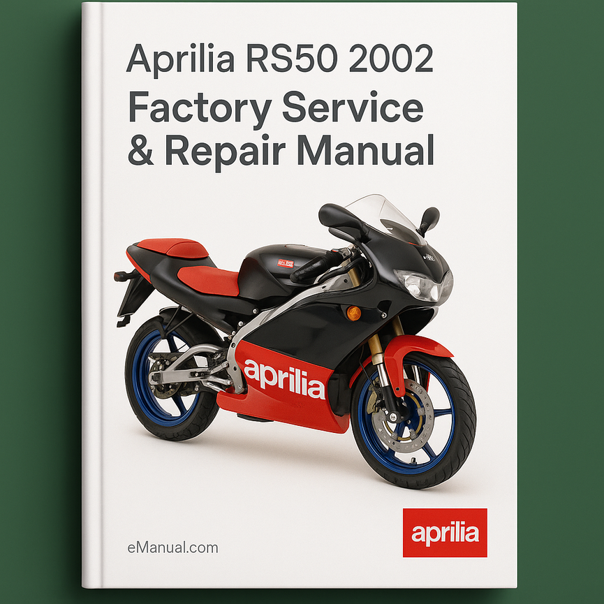 Manual de reparación y servicio de fábrica de Aprilia RS50 2002