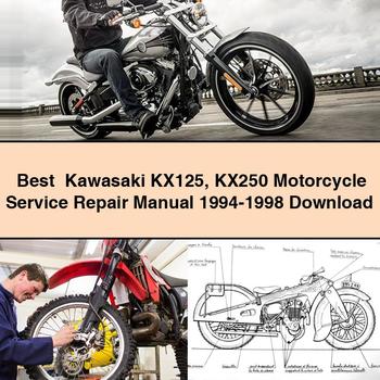 Best Kawasaki KX125 KX250 Motorcycle Service Repair Manual 1994-1998