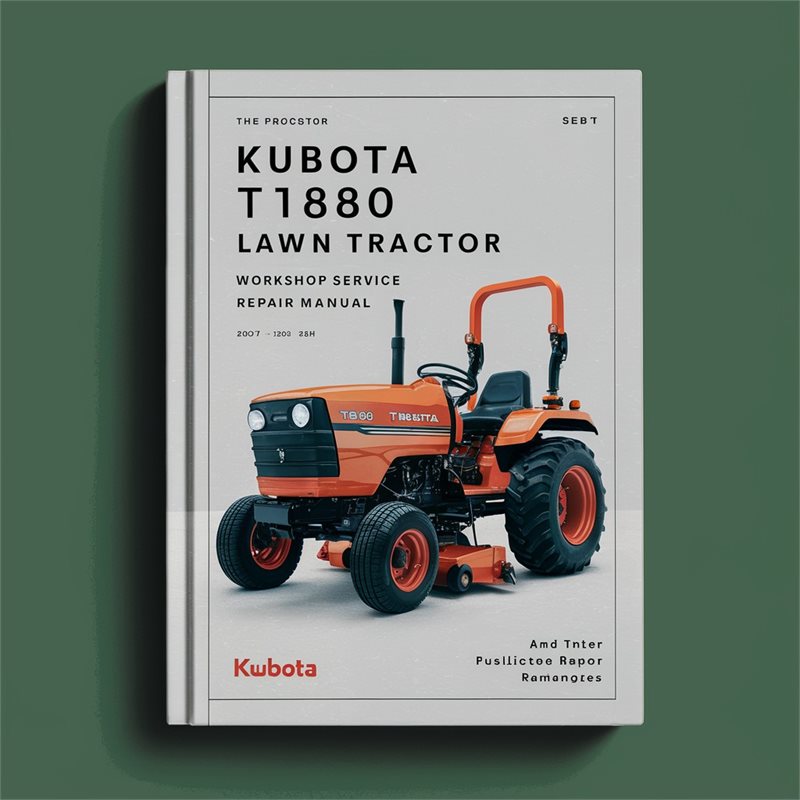 Kubota T1880 Lawn Tractor Workshop Service Repair Manual PDF