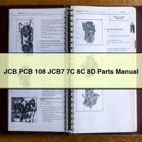 JCB PCB 108 JCB7 7C 8C 8D Parts Catalog PDF