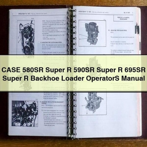 Case 580SR Super R 590SR 695SR Backhoe Loader Operators Operator's Manual PDF