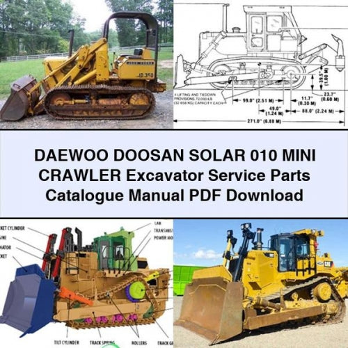 DAEWOO DOOSAN SOLAR 010 MINI Crawler Excavator Service Parts Catalogue Manual