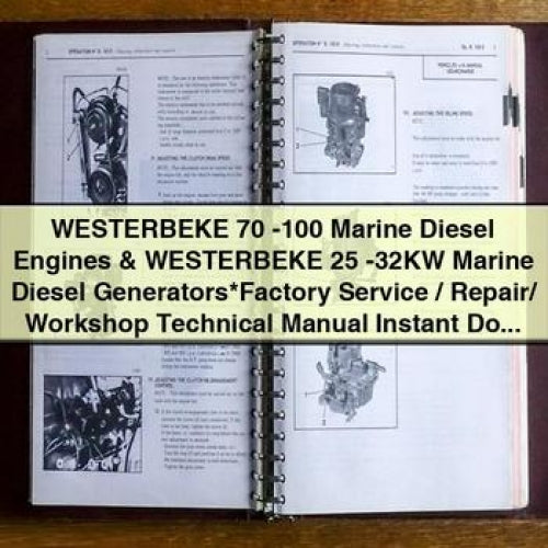Westerbeke 70-100 Marine Diesel Engines 25-32KW Generators Service Repair Workshop Manual PDF