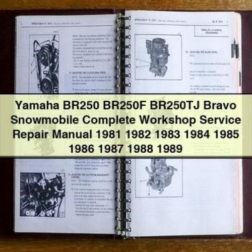Yamaha BR250 BR250F BR250TJ Bravo Snowmobile Complete Workshop Service Repair Manual 1981 1982 1983 1984 1985 1986 1987 1988 1989