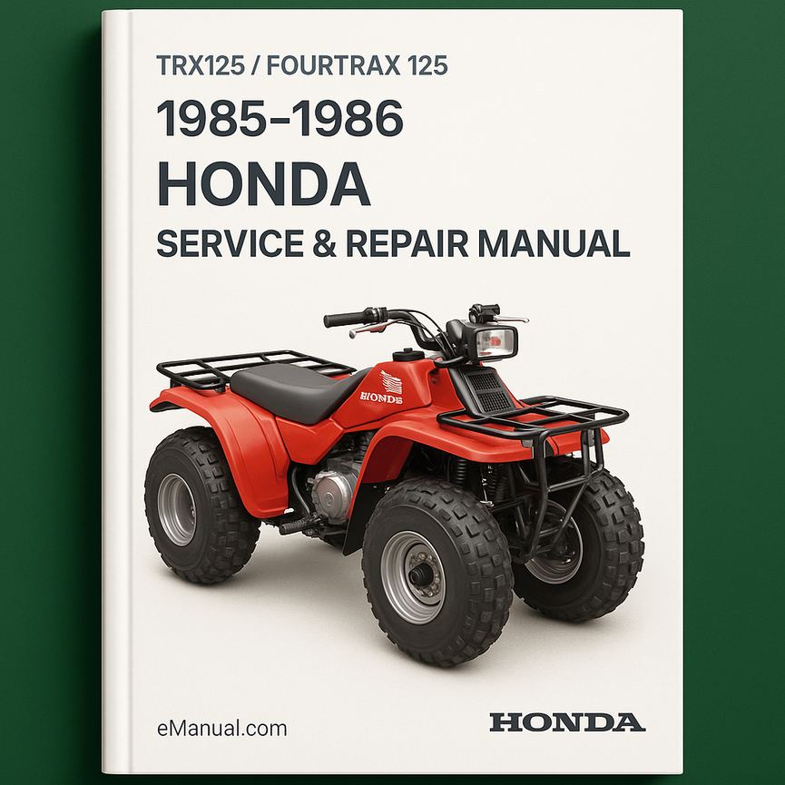 1985-1986 TRX125/Fourtrax 125 Service- und Reparaturhandbuch (sehr detaillierte FSM-Vorschau)