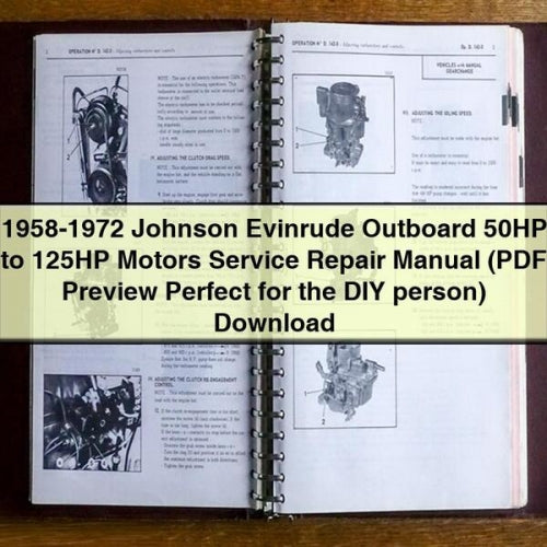 1958-1972 Johnson Evinrude Outboard 50HP 125HP Motors Service Repair Workshop Manual PDF