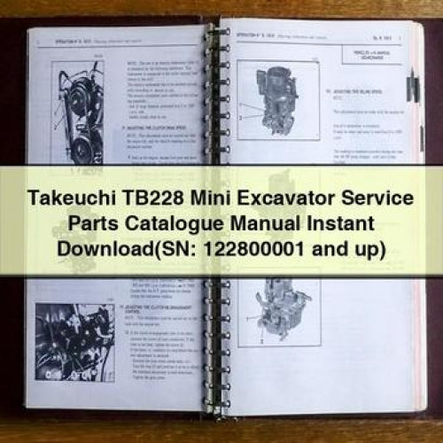 Takeuchi TB228 Mini Excavator (sn: 122800001 Up) Parts Catalog PDF