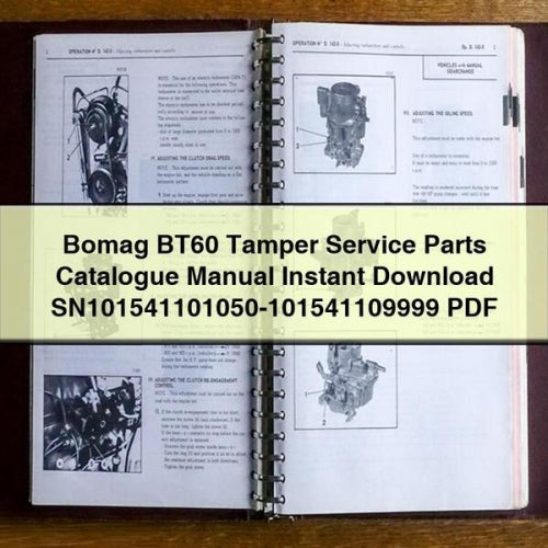 Bomag BT60 Tamper Sn101541101050-101541109999 Parts Catalog PDF