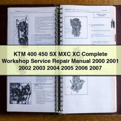 KTM 400 450 SX MXC XC Komplettes Werkstatt-Service-Reparaturhandbuch 2000 2001 2002 2003 2004 2005 2006 2007