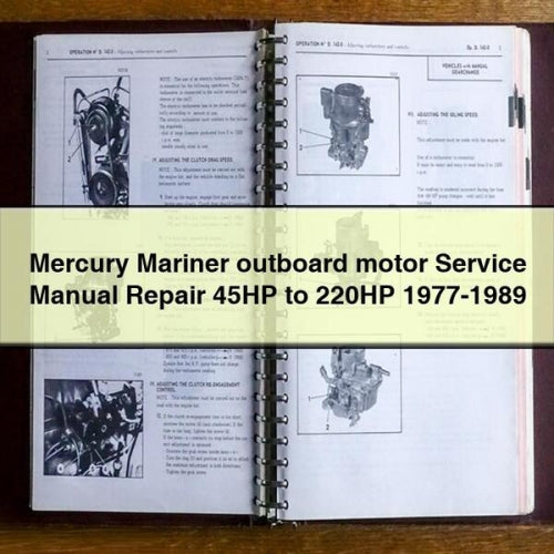 Manual de servicio y reparación de motores fueraborda Mercury Mariner de 45 HP a 220 HP 1977-1989