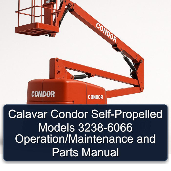 Calavar Condor Self-propelled Models 3238-6066 Operation/ Parts Catalog PDF