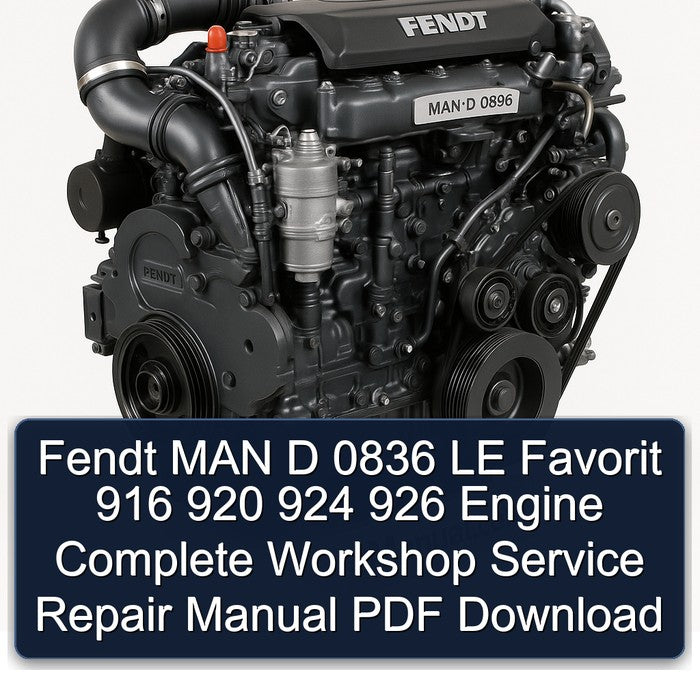Fendt MAN D 0836 LE Favorit 916 920 924 926 Engine Complete Workshop Service Repair Manual