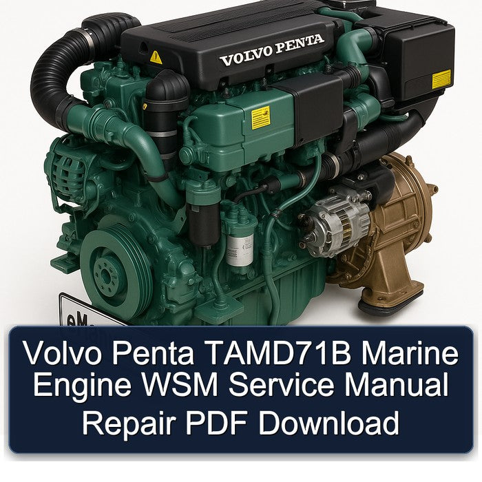 Volvo Penta TAMD71B Marine Engine WSM Service Manual Repair