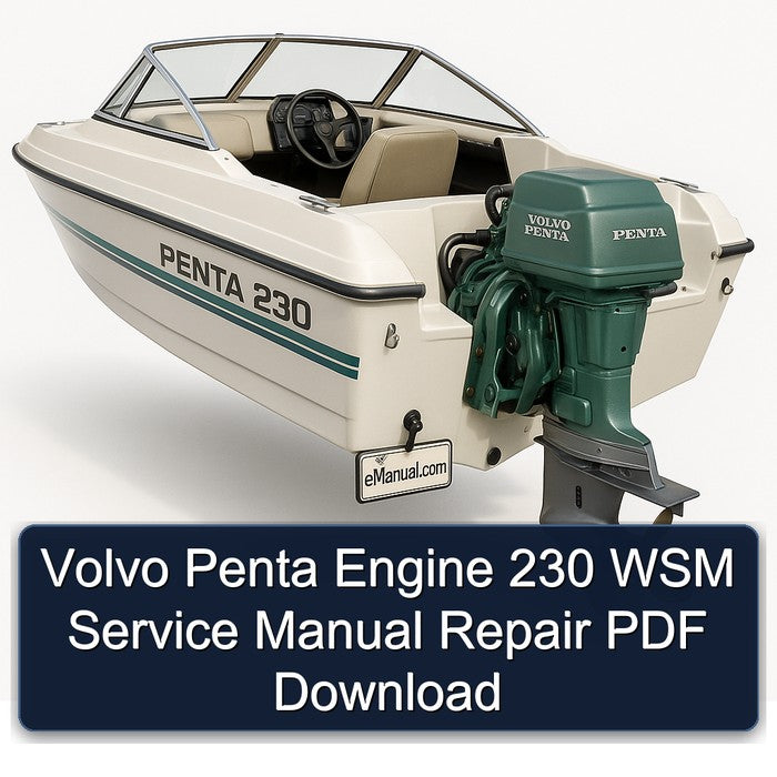 Volvo Penta Engine 230 WSM Service Manual Repair