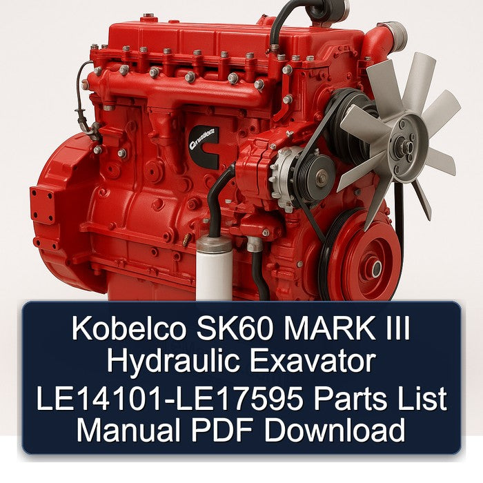 Kobelco SK60 MARK III Hydraulic Exavator LE14101-LE17595 Parts List Manual