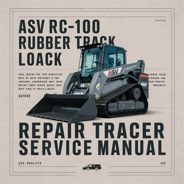 ASV RC-100 Rubber Track Loader Repair Service Manual PDF