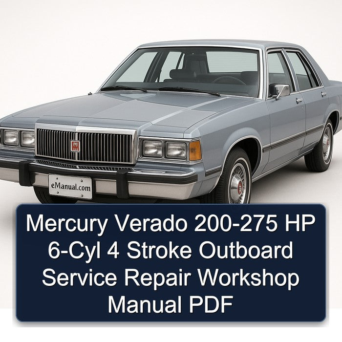 Mercury Verado 200 225 250 275 Hp 6-Cyl 4 Stroke DTS Inter-Cooled Supercharged DOHC Outboard Service Repair Workshop Manual Download PDF