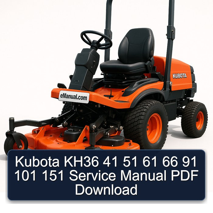 Kubota KH36 41 51 61 66 91 101 151 Service Manual