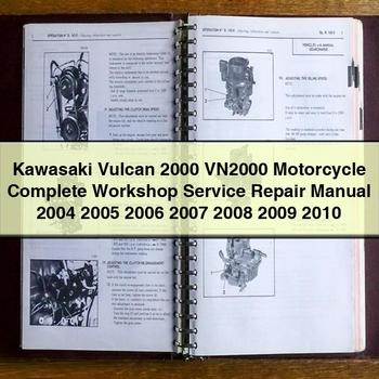 Manual completo de reparación y servicio de taller de la motocicleta Kawasaki Vulcan 2000 VN2000 2004 2005 2006 2007 2008 2009 2010