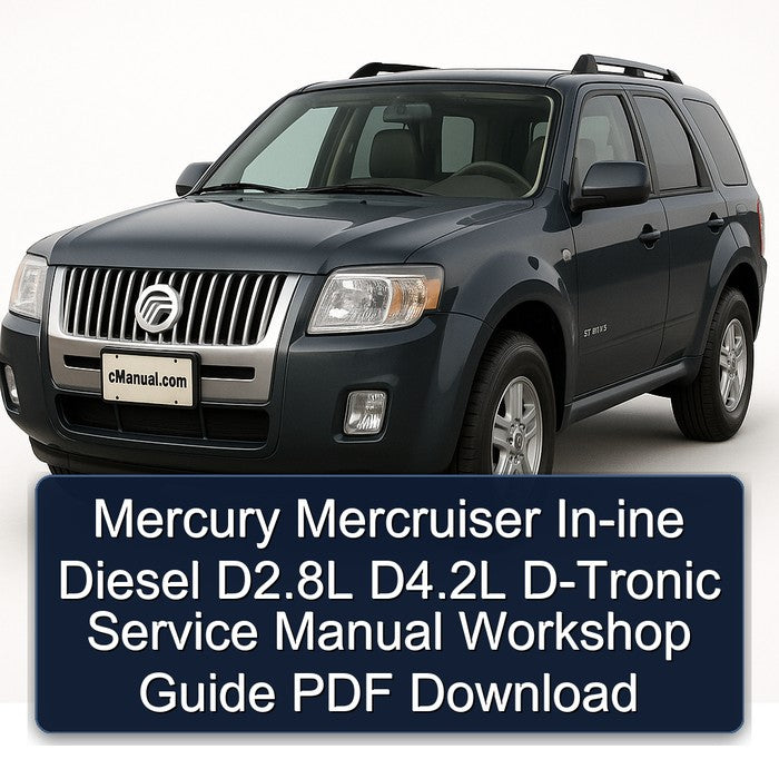Mercury Mercruiser In-ine Diesel D2.8L D4.2L D-Tronic Service Manual Workshop Guide