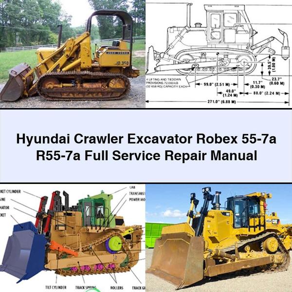 Manual de reparación y servicio completo de la excavadora de cadenas Hyundai Robex 55-7a R55-7a