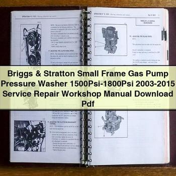 2003-2015 Briggs Stratton Small Frame Gas Pump Pressure Washer 1500psi-1800psi Service Repair Workshop Manual PDF