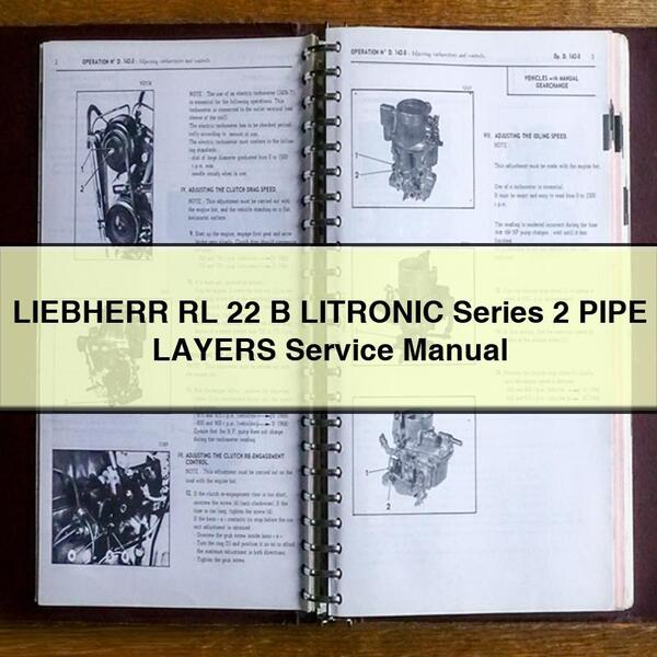 Liebherr RL 22 B Litronic Series 2 Pipe Layers Service Repair Workshop Manual PDF
