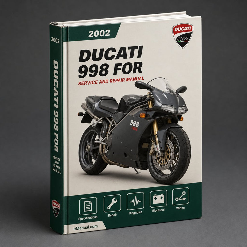 Manual de taller y servicio para reparación de Ducati 998 2002 2003 2004