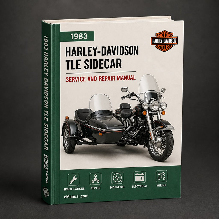 Manual de reparación y servicio de fábrica del sidecar TLE de Harley-Davidson 1983