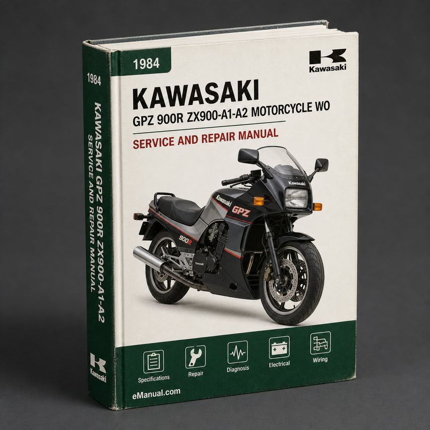 Kawasaki GPz 900R (ZX900-A1-A2) 1984 1985 1986 1987 1988 1989 1990 Motorcycle Workshop Service Repair Manual